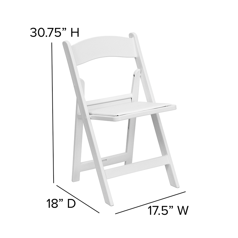 Hercules? Folding Chair - White Resin - 2 Pack 1000LB Weight Capacity Comfortable Event Chair - Light Weight Folding Chair