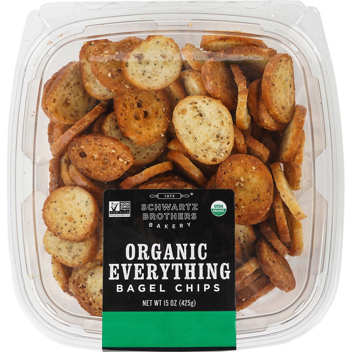 Schwartz Brothers Bakery Organic Everything Bagel Chips, 15 Ounce