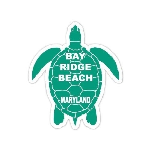 Bay Ridge Beach Maryland Souvenir 4 Inch Green Turtle Shape Decal Sticker