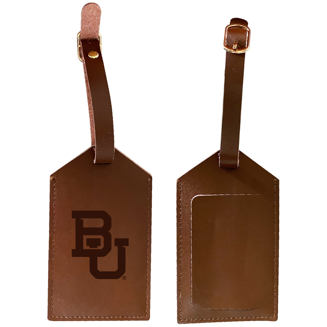 Baylor Bears Leather Luggage Tag Engraved