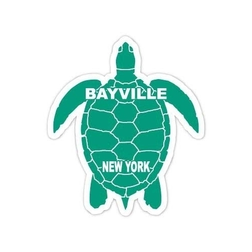 Bayville New York Souvenir 4 Inch Green Turtle Shape Decal Sticker