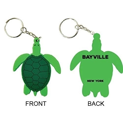 Bayville New York Souvenir Green Turtle Keychain