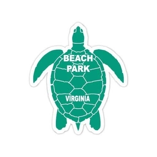 Beach Park Virginia 4 Inch Green Turtle Shape Decal Sticker