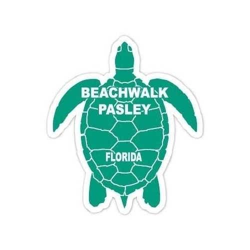 Beachwalk Pasley Florida 4 Inch Green Turtle Shape Decal Sticker