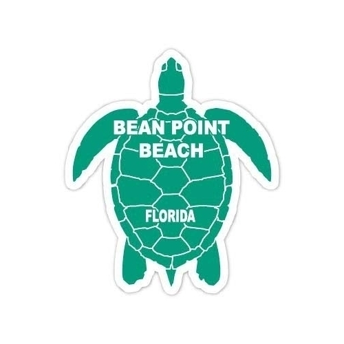 Bean Point Beach Florida 4 Inch Green Turtle Shape Decal Sticker