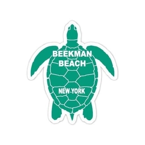 Beekman Beach New York 4 Inch Green Turtle Shape Decal Sticker