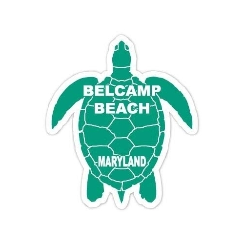 Belcamp Beach Maryland Souvenir 4 Inch Green Turtle Shape Decal Sticker