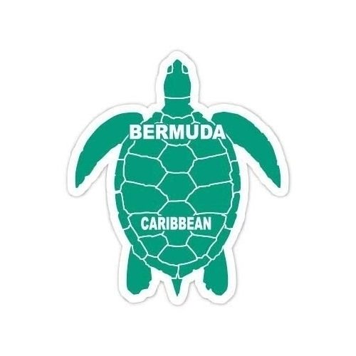 Bermuda Caribbean 4 Inch Green Turtle Shape Decal Sticker