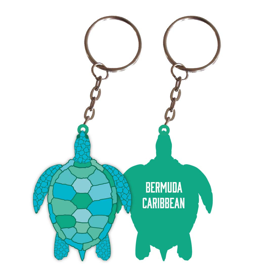 Bermuda Caribbean Turtle Metal Keychain