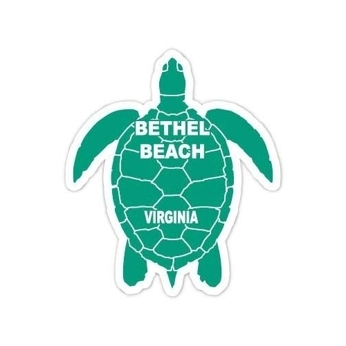 Bethel Beach Virginia 4 Inch Green Turtle Shape Decal Sticker