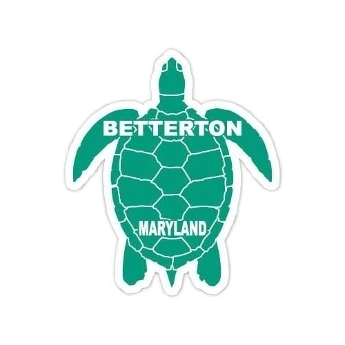 Betterton Maryland Souvenir 4 Inch Green Turtle Shape Decal Sticker