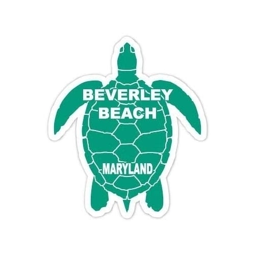 Beverley Beach Maryland Souvenir 4 Inch Green Turtle Shape Decal Sticker