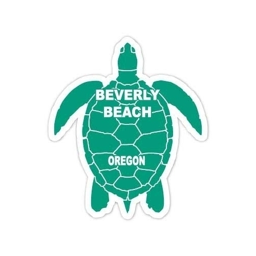 Beverly Beach Oregon 4 Inch Green Turtle Shape Decal Sticker
