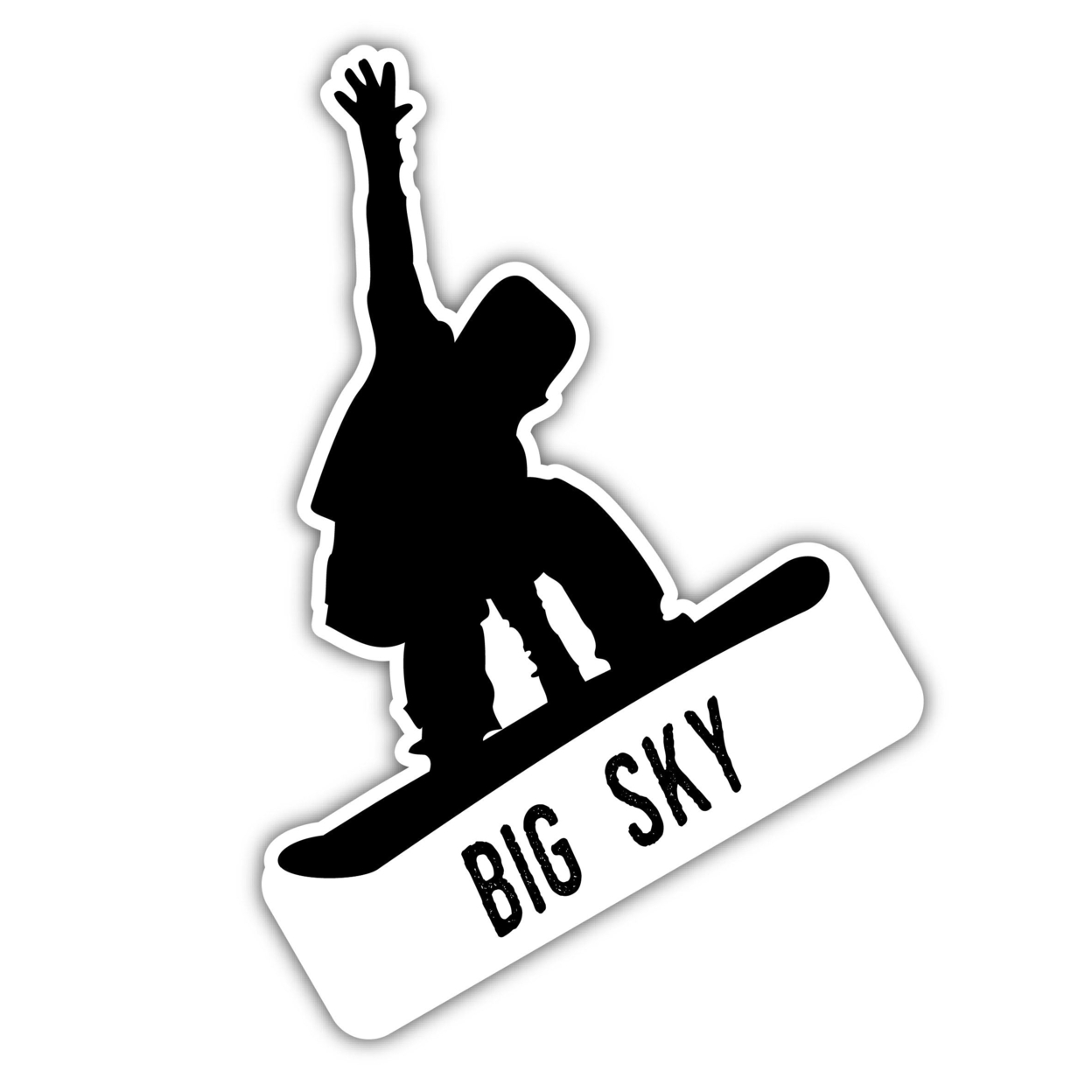 Big Sky Montana Ski Adventures Souvenir 4 Inch Vinyl Decal Sticker Board Design