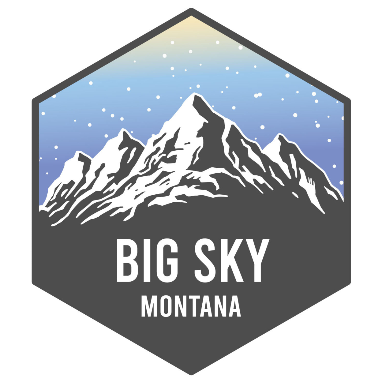 Big Sky Montana Ski Adventures Souvenir 4 Inch Vinyl Decal Sticker