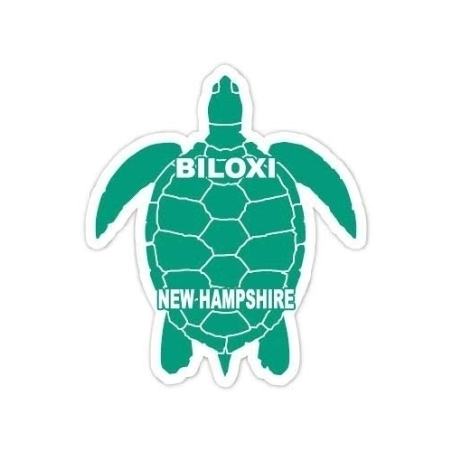 Biloxi New Hampshire Souvenir 4 Inch Green Turtle Shape Decal Sticker
