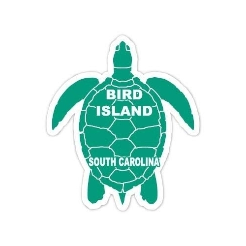 Bird Island South Carolina Souvenir 4 Inch Green Turtle Shape Decal Sticker