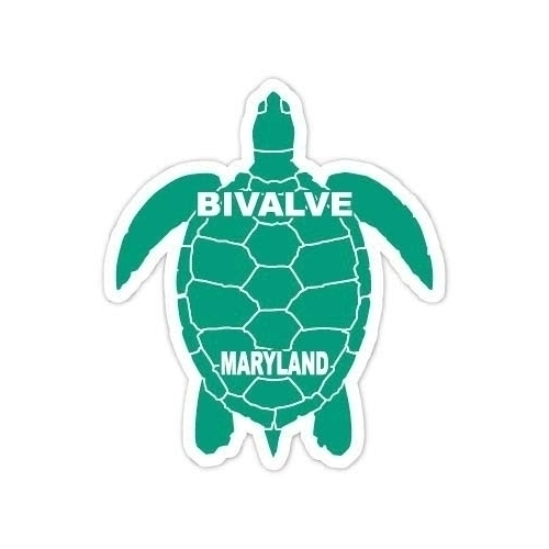 Bivalve Maryland Souvenir 4 Inch Green Turtle Shape Decal Sticker