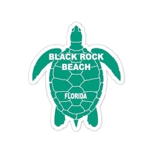 Black Rock Beach Florida 4 Inch Green Turtle Shape Decal Sticker
