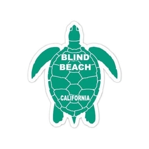 Blind Beach California Souvenir 4 Inch Green Turtle Shape Decal Sticker
