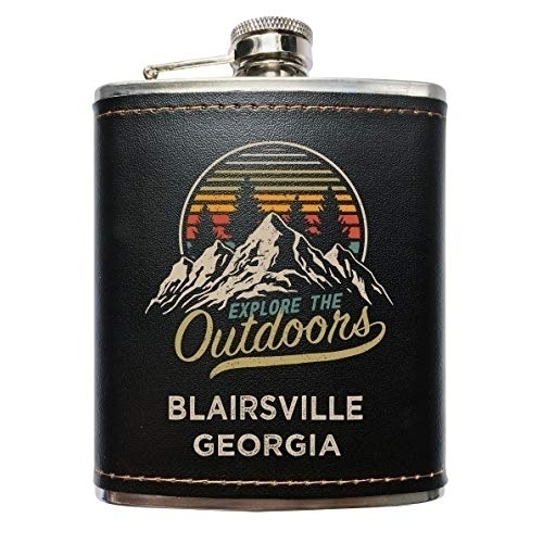 Blairsville Georgia Black Leather Flask