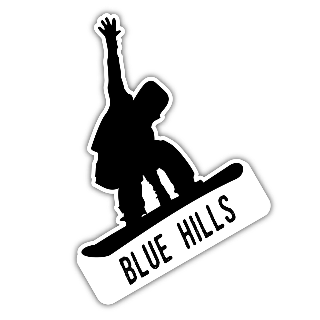 Blue Hills Massachusetts Ski Adventures Souvenir 4 Inch Vinyl Decal Sticker Board Design