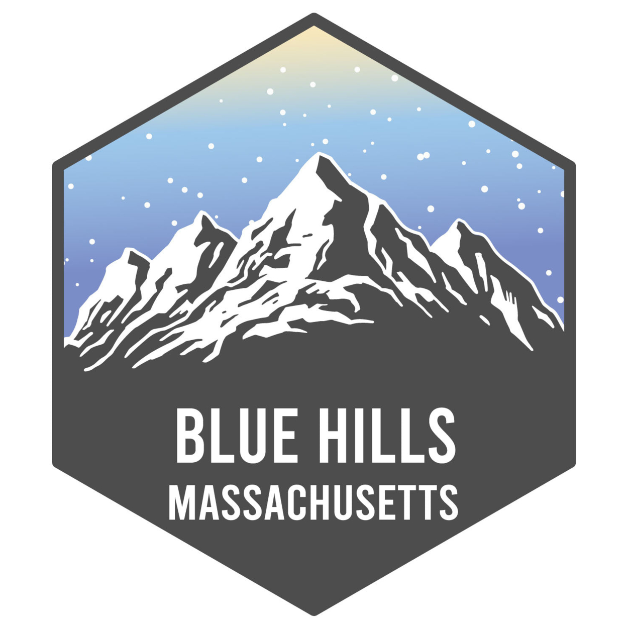 Blue Hills Massachusetts Ski Adventures Souvenir 4 Inch Vinyl Decal Sticker