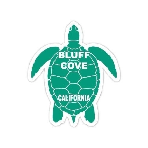 Bluff Cove California Souvenir 4 Inch Green Turtle Shape Decal Sticker