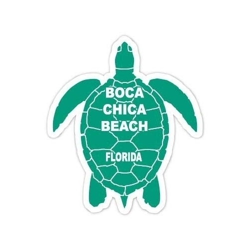 Boca Chica Beach Florida 4 Inch Green Turtle Shape Decal Sticker
