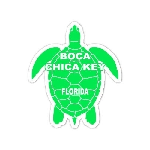 Boca Chica Key Florida Souvenir 4 Inch Green Turtle Shape Decal Sticker