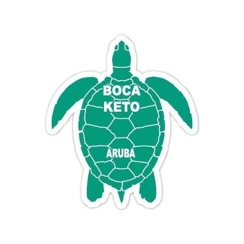 Boca Keto Aruba 4 Inch Green Turtle Shape Decal Sticker