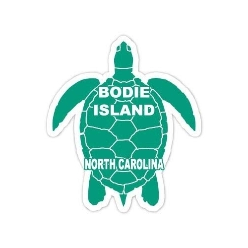 Bodie Island North Carolina Souvenir 4 Inch Green Turtle Shape Decal Sticker