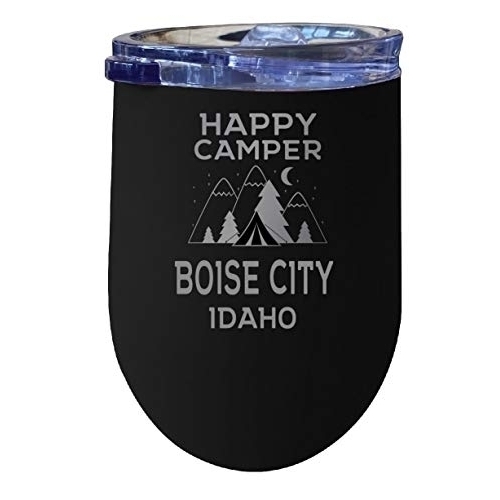 Boise City Idaho Black Stainless Steel Wine Tumbler