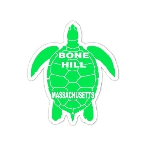 Bone Hill Massachusetts 4 Inch Green Turtle Shape Decal Sticker