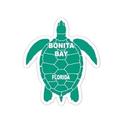 Bonita Bay Florida 4 Inch Green Turtle Shape Decal Sticker