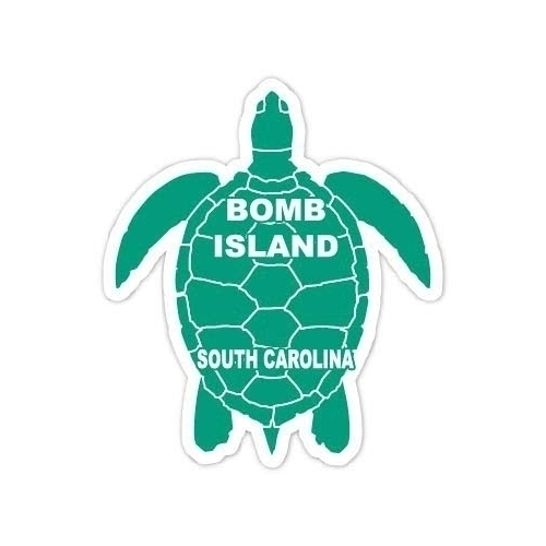 Bomb Island South Carolina Souvenir 4 Inch Green Turtle Shape Decal Sticker