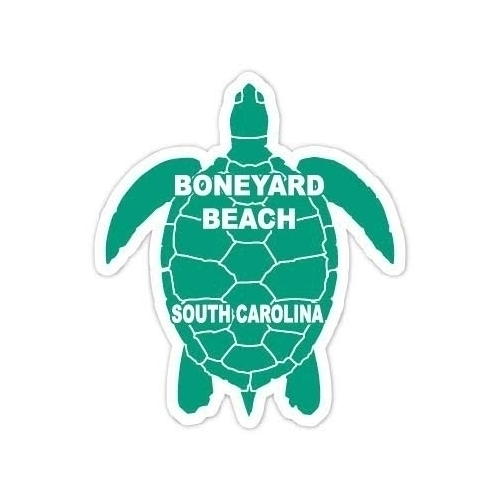 Boneyard Beach South Carolina 4 Inch Green Turtle Shape Decal Sticker