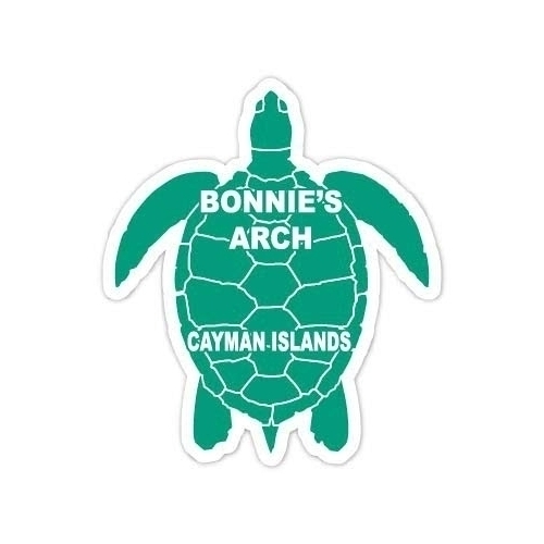 Bonnie's Arch Cayman Islands 4 Inch Green Turtle Shape Decal Sticker