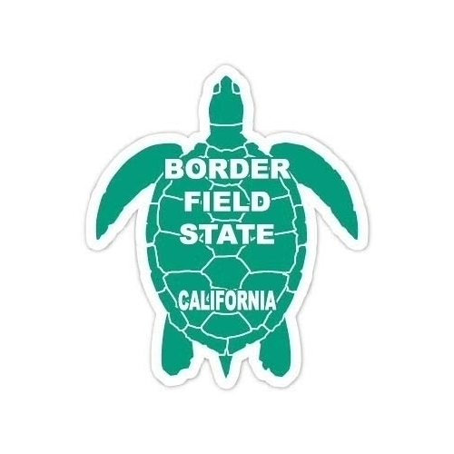 Border Field State California Souvenir 4 Inch Green Turtle Shape Decal Sticker