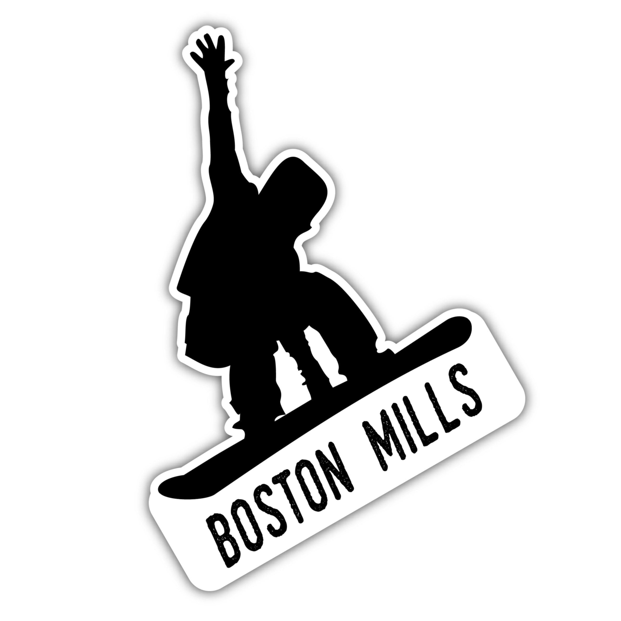 Boston Mills Ohio Ski Adventures Souvenir 4 Inch Vinyl Decal Sticker Board Design