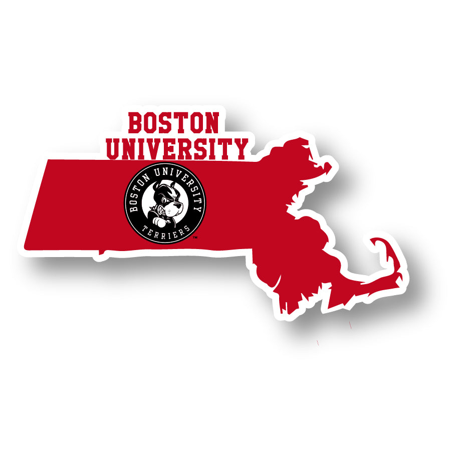 Boston Terriers 4 Inch State Shape Vinyl Decal Sticker
