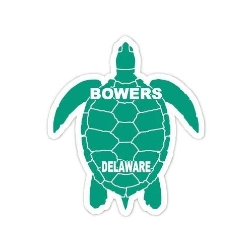 Bowers Delaware Souvenir 4 Inch Green Turtle Shape Decal Sticker