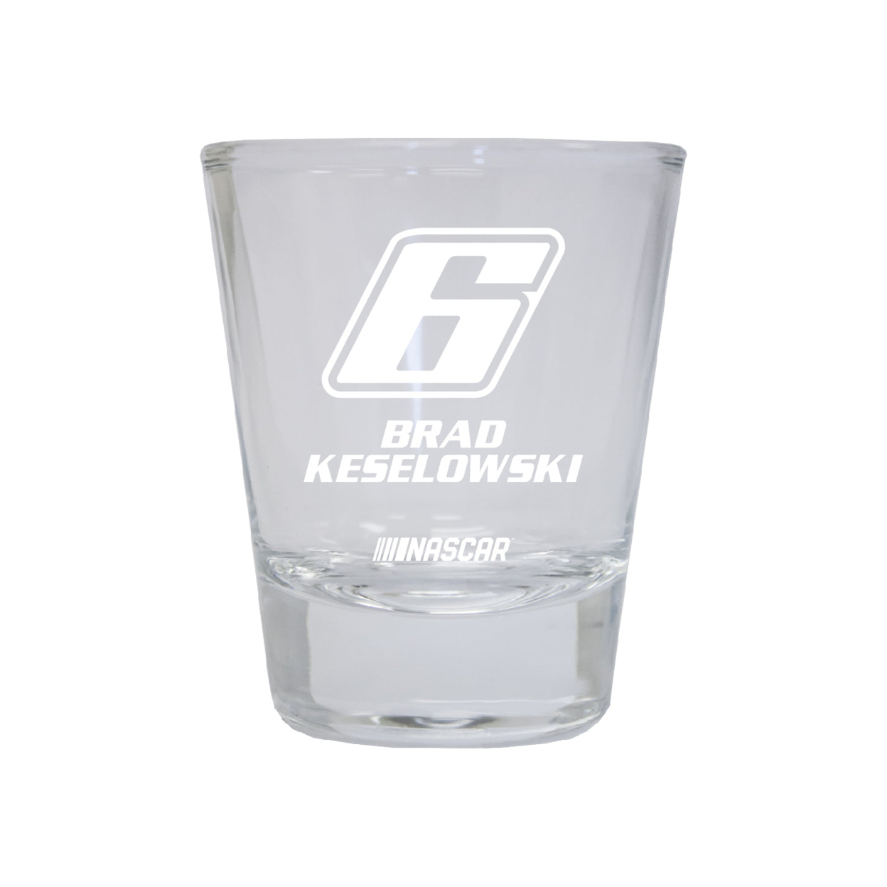 Brad Keselowski #6 Nascar Etched Round Shot Glass New For 2022