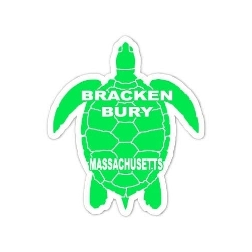 Brackenbury Massachusetts 4 Inch Green Turtle Shape Decal Sticker