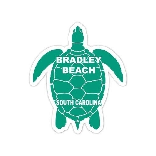 Bradley Beach South Carolina Souvenir 4 Inch Green Turtle Shape Decal Sticker