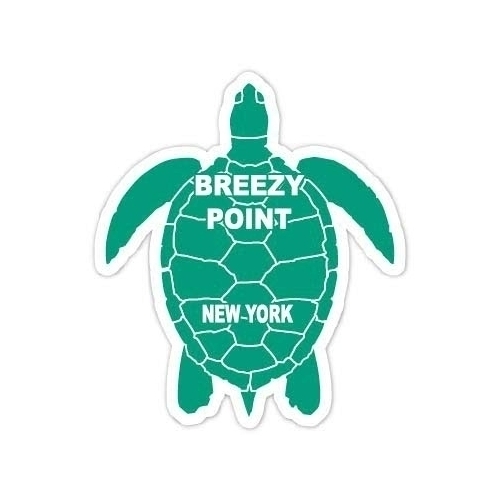 Breezy Point New York 4 Inch Green Turtle Shape Decal Sticker