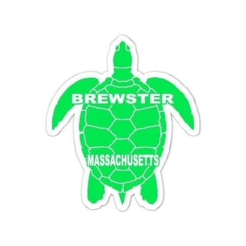Brewster Massachusetts 4 Inch Green Turtle Shape Decal Sticker