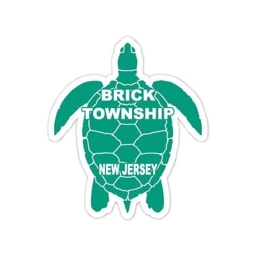 Brick Township New Jersey Souvenir 4 Inch Green Turtle Shape Decal Sticker