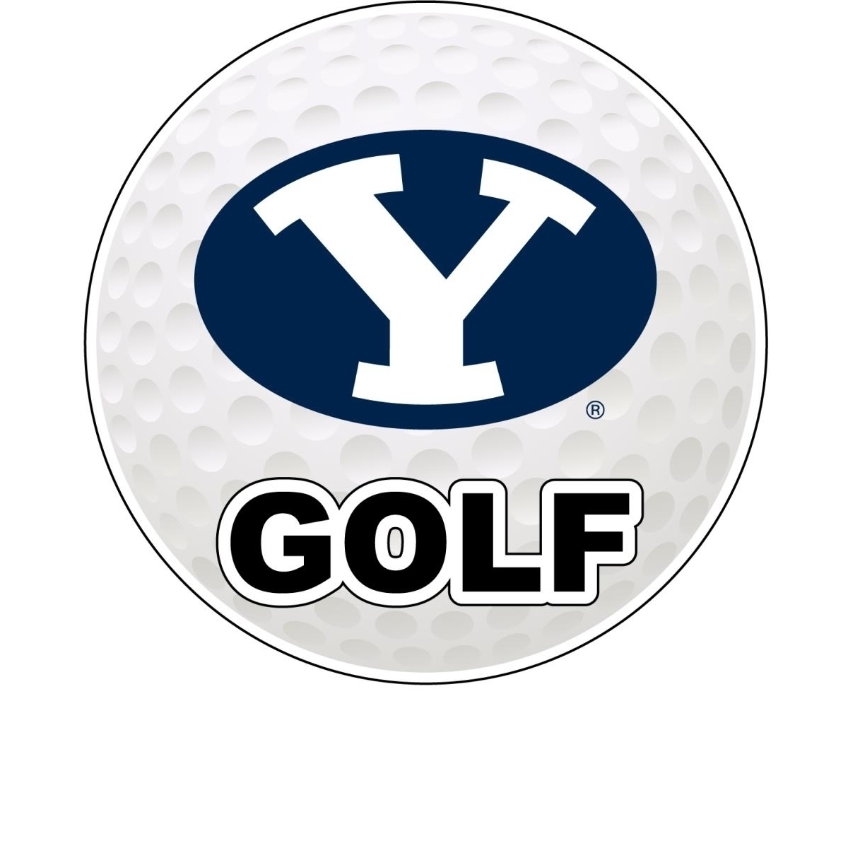 Brigham Young Cougars 4-Inch Round Golf Ball Vinyl Decal Sticker