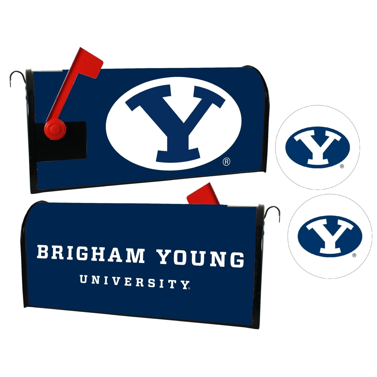 Brigham Young Cougars Magnetic Mailbox Cover & Sticker Set
